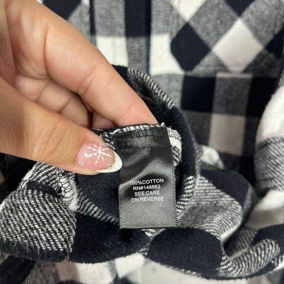Torrid Coat Plus Women 1X Check Black White Chore Utility Jacket Cotton Shacket - Picture 8 of 13